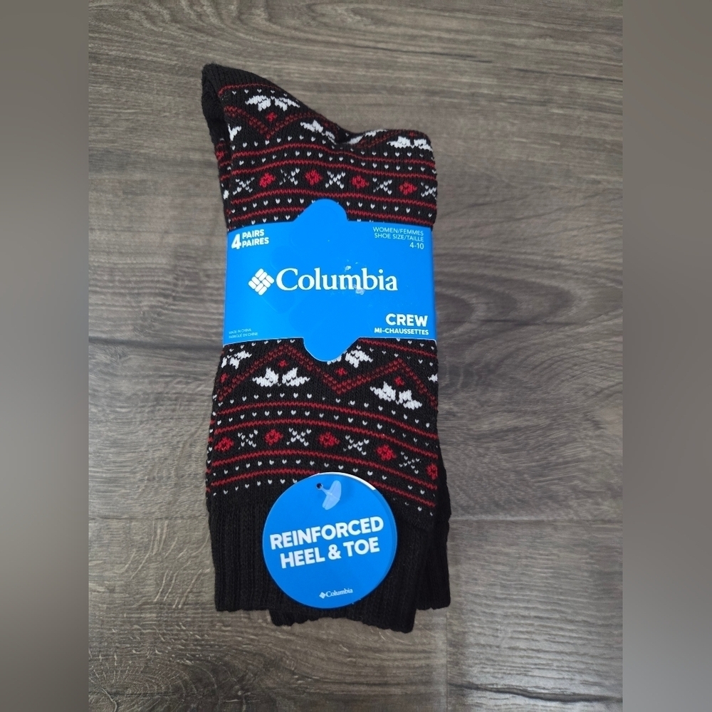 Women's Columbia Moisture Control Socks 4pk NEW